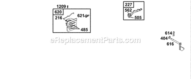 Controls Diagram and Parts List for 137212-1313-E1  Briggs and Stratton Engine